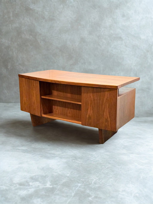 Rara scrivania direzionale vintage di metà secolo