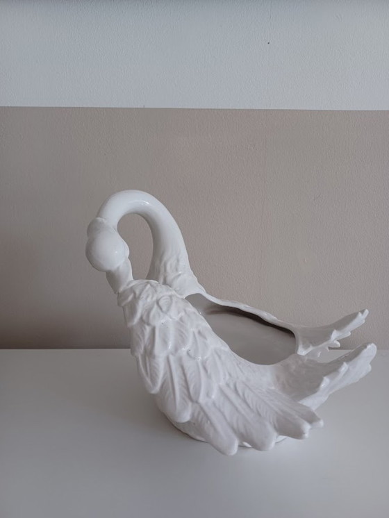 Image 1 of Vintage '50-'60 Bassano zwaan- Italiaans keramiek. majolica