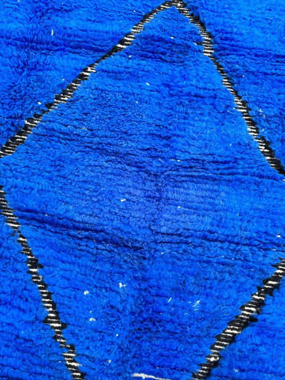 Image 1 of Beni Ouarain Teppich – 185 x 250 cm – Handgewebte marokkanische Wolle – Blau & Elfenbein