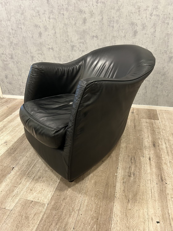 Image 1 of Gerard van den Berg – black leather designer armchair