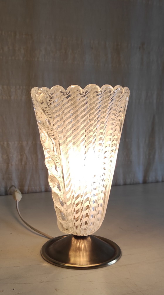 Image 1 of Table lamp with Murano glass shade - mid-20th century