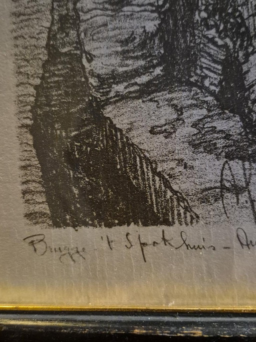 Brügge Albert Goethals – lithos zeefdrukken, Glass, Paper (photo 2 of 6)