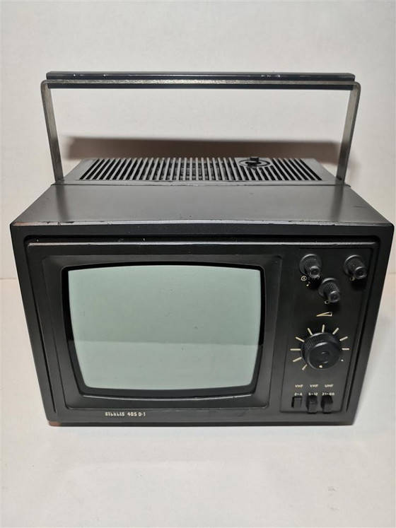Image 1 of Rare Vintage Soviet Retro Mini Portable TV Collectible / Black & White 80s
