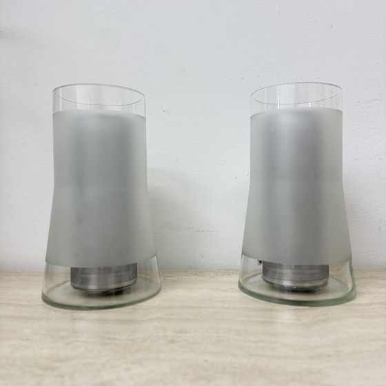 Image 1 of Lampe de table vintage IKEA 80s B9919 - Verre dépoli fait main avec diffuseur