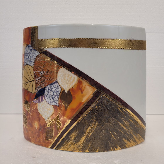 Image 1 of Vase „Gelber Hibiskus“, Valbonne, Limoges-Porzellan, 2002 – Frankreich