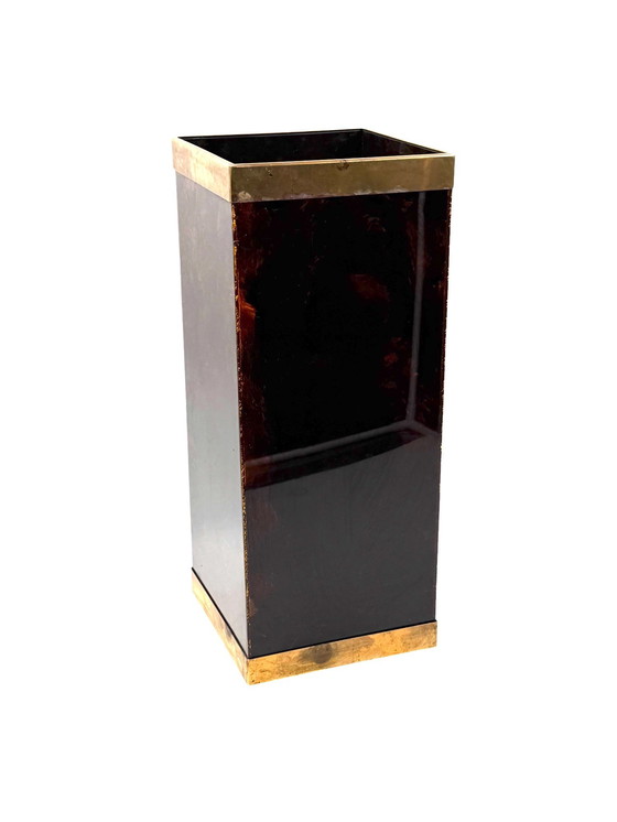 Image 1 of Mid-century brass and bakelite umbrella stand, France 1960s