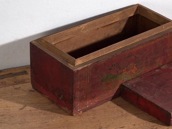 Antique red box with floral motifs (c.1900) #9 – Decorative Objects (photo 24 of 40)