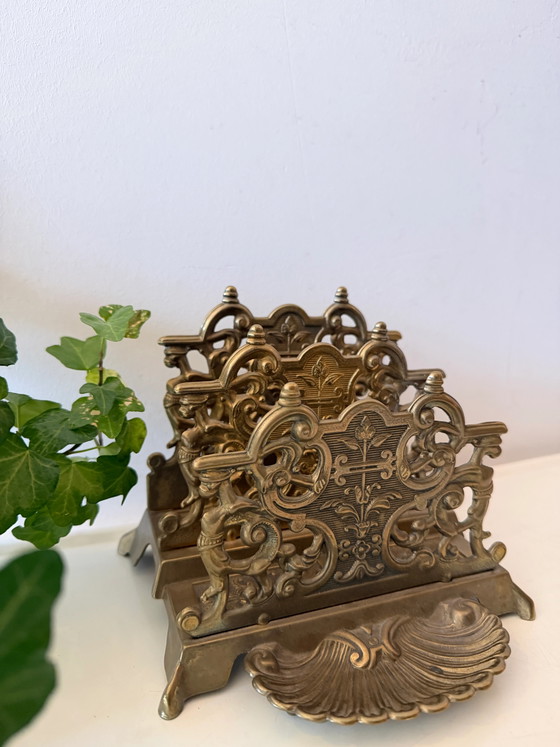 Schöner Briefhalter – Zeitungsständer, Brass (photo 2 of 6)