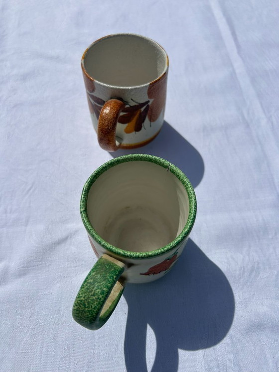 Image 1 of 2 tasses/mugs vintage en céramique des années 70 et 80, peints à la main