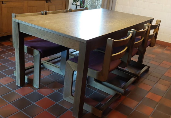 Image 1 of Complete Dining Room Set with Buffet Cabinet, Bar Cabinet, Extendable Table, and Set of Chairs Casala Cantilever