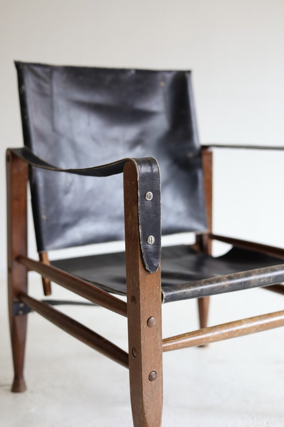 Vintage Safari Armchair, 50s/60s – Wood, Leather (photo 4 of 8)