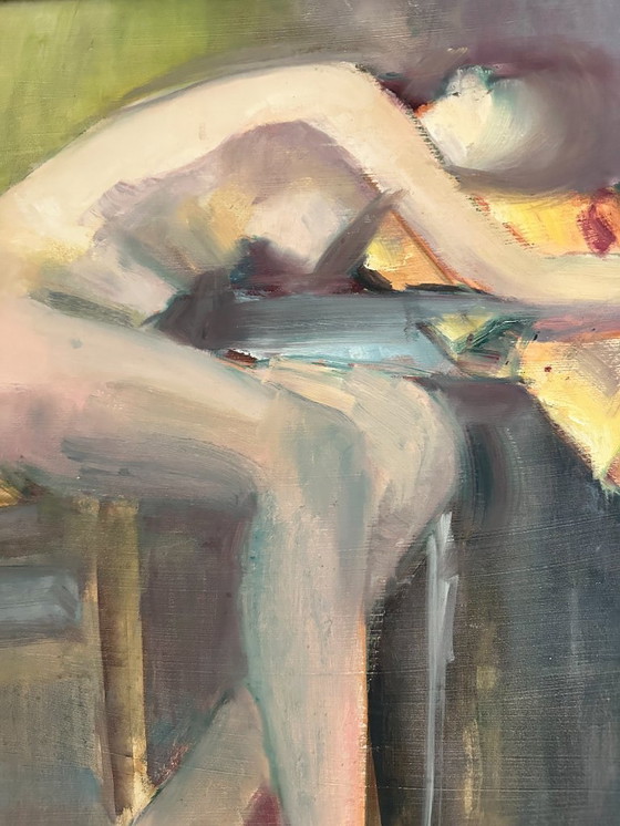 Image 1 of Dipinto figurativo francese originale degli anni '70, firmato Marais