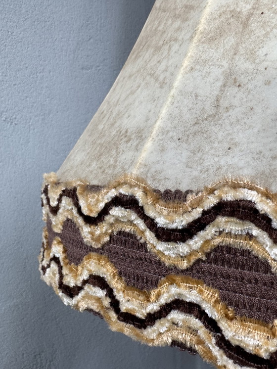 Image 1 of Vintage standing lamp with classic shade and wooden base