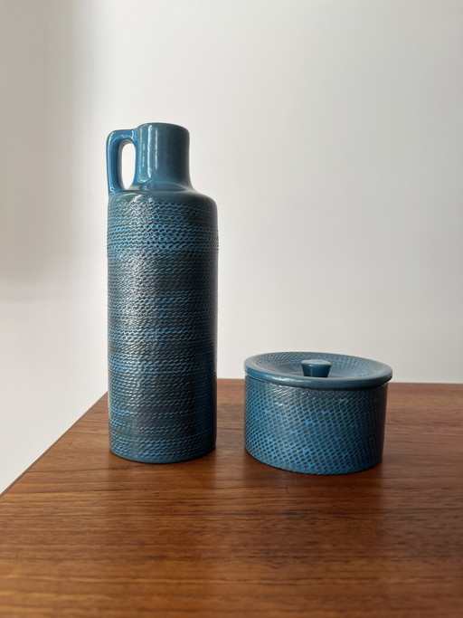 Vintage Scandinavian vase and pot, Ingrid Atterberg for Upsala Ekeby, Sweden, 1960s
