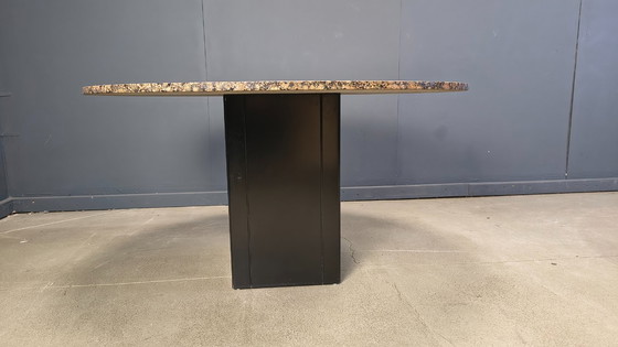 Image 1 of Vintage round granite center table, 1970s