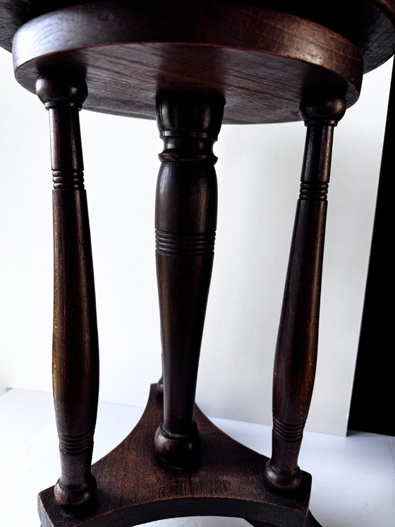 Tabouret de piano Art Déco en chêne massif, vers 1930 – Textile (photo 8 of 10)