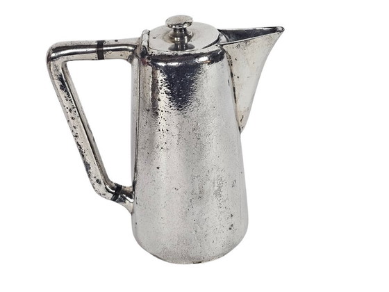 Image 1 of Wiskemann - verzilverd - dekselkan - Art Nouveau - België - 1e kwart 20e eeuw