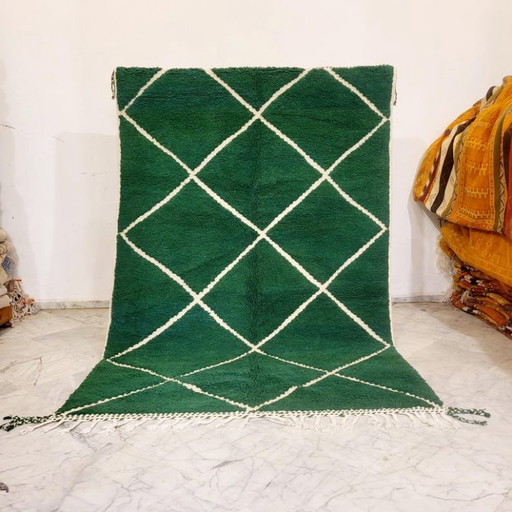 Ambachtelijk tapis vert in laine 250cmx150cm – vloerkleden en tapijten, Cotton
