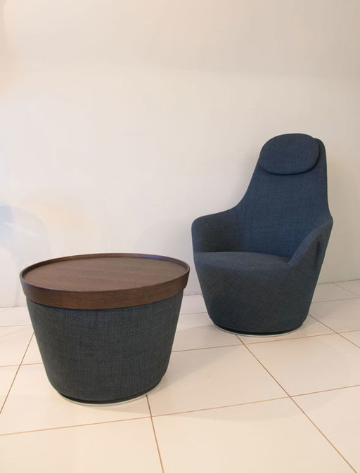 Fauteuil pivotant et ottoman Harbor B&B Italia