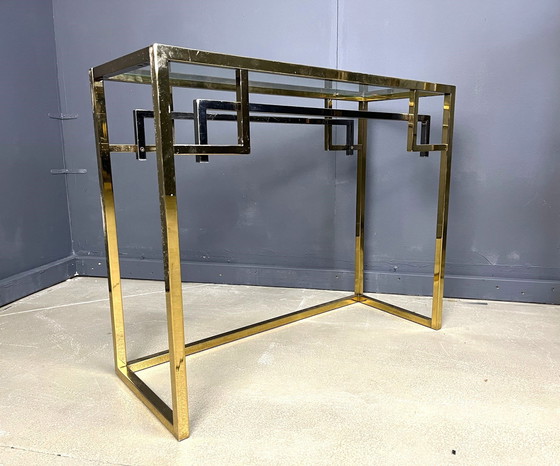 Image 1 of Console en laiton et chrome, 1970