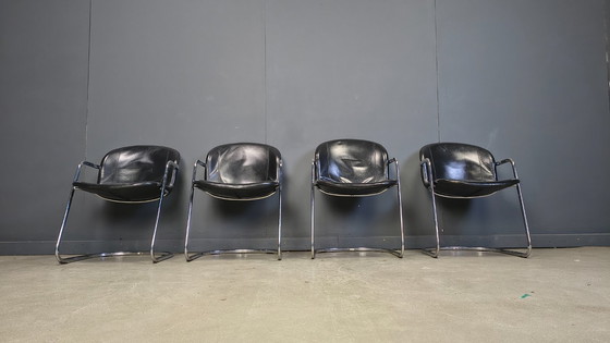 Image 1 of Gastone Rinaldi eetkamerstoelen voor Thema Italië, jaren 70 - set van 4