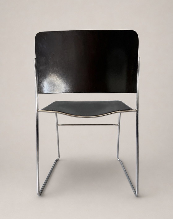 Image 1 of 5x Howe 40/4 stoelen – David Rowlan, Donker Bruin, Hout