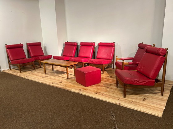 Image 1 of Set da salotto modulare in pelle della metà degli anni Sessanta (9 pezzi)