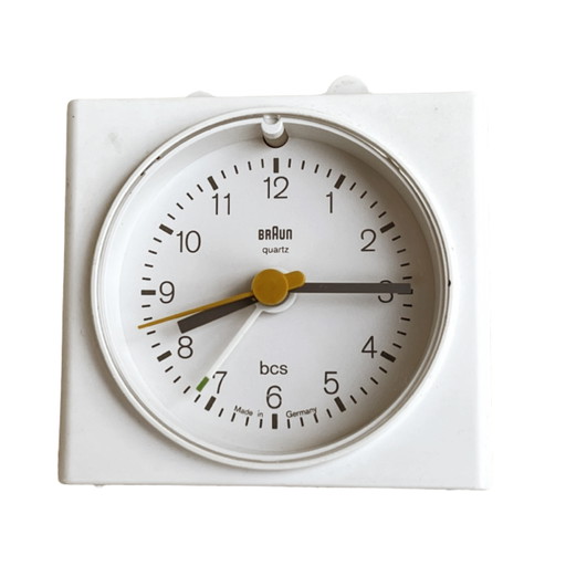 White Braun Alarm Clock, Designed by Dietrich Lubs, Germany 1992