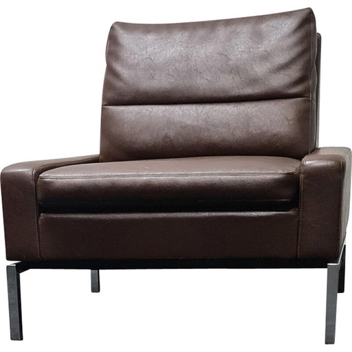 Sillón vintage serie 800 en metal y piel para Wilkhahn