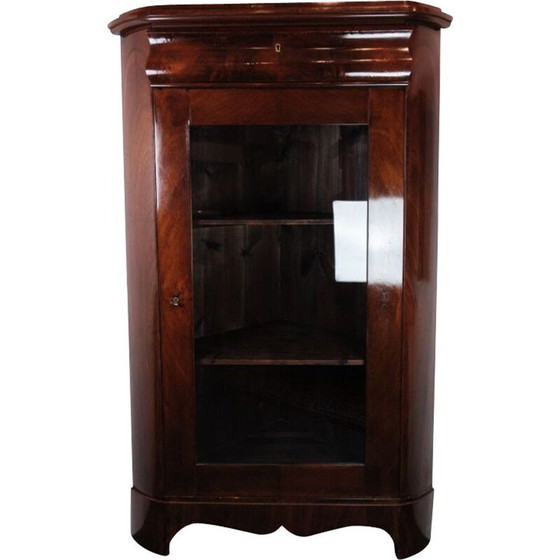 Image 1 of Vintage corner cabinet with mahogany shelves, 1840