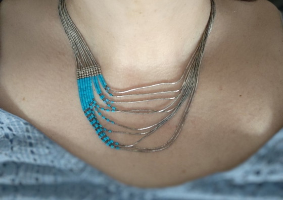Inheemse Amerikaanse Ketting – Navajo, Decoratieve objecten, Steen, Zilver (photo 11 of 12)
