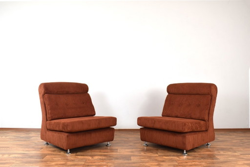 Mid-Century Italian Lounge Chairs, 1970s, Set of 2 – loveseats, Textile