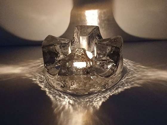 Image 1 of (W017) Porte-bougie chauffe-plat/chauffe-plat/rechaud/pied en verre massif Georgshutte