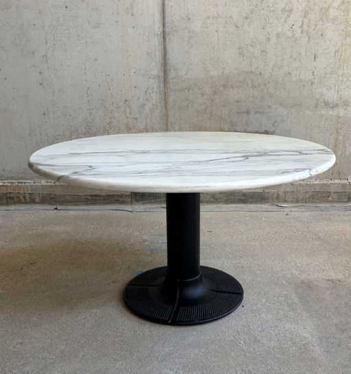Tavolo da pranzo di Thonet, metallo e marmo, Germania, anni '70