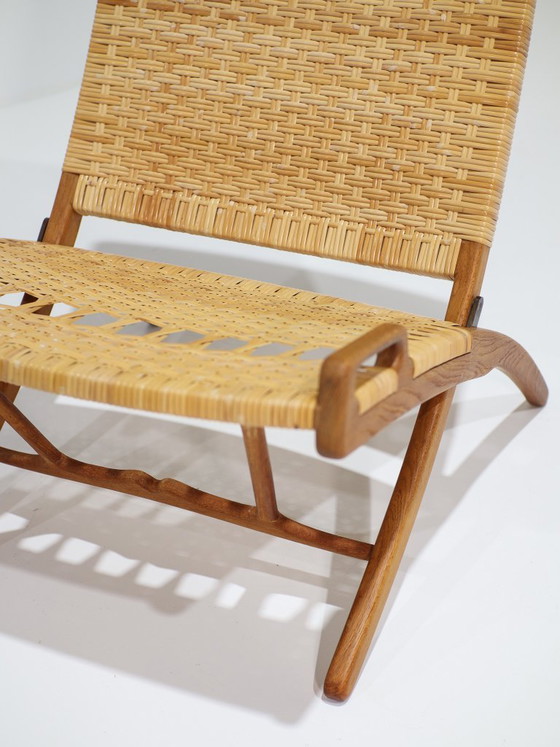 JH512 Folding Chair Hans J. Wegner oak rattan Johannes Hansen – Hans Wegner, Armchairs, Wood, Vintage (photo 12 of 19)