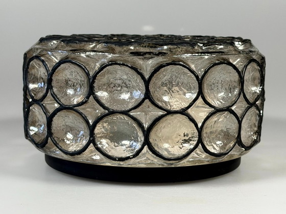 Image 1 of Lampada da soffitto anni '60/'70, Plafoniere, Glashütte Limburg, Germania, vetro e metallo