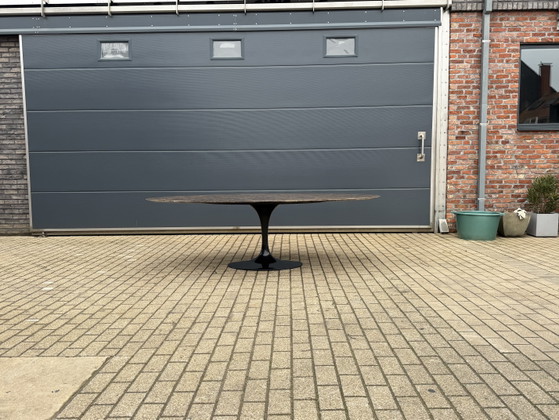 Image 1 of Original oval Knoll Tulip dining table (244cm) Emperador