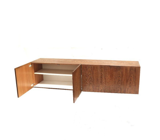 Image 1 of Vintage Wengé hangend dressoir van Banz Bord gemaakt in de jaren ’70