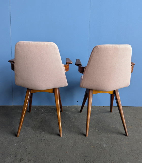 Image 1 of 4x vintage teak eetstoelen G.J. van Os Culemborg