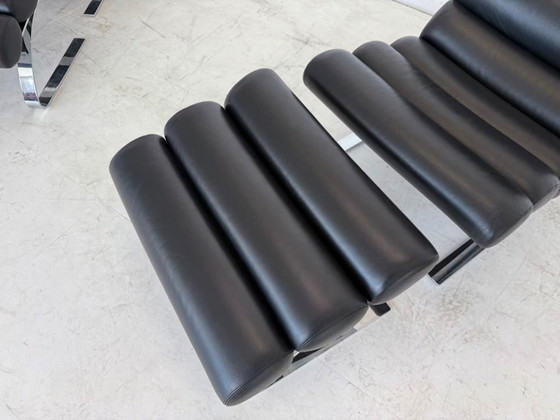 Cor Sinus Leather Relax Armchair with Ottoman Design – Chairs and lounge chairs, Chrome (photo 10 of 16)