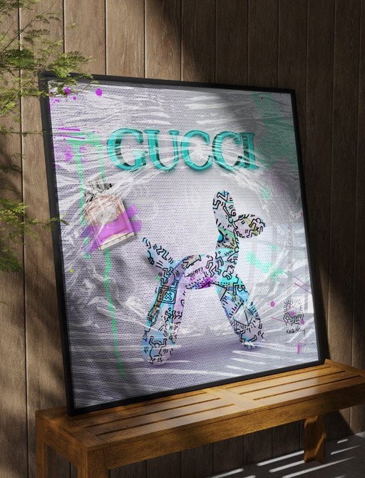 Limitiert: Wrapped Woof - Gucci X Keith Haring Edition | 140 X 140 Cm | 2025 (Ori, 1983)