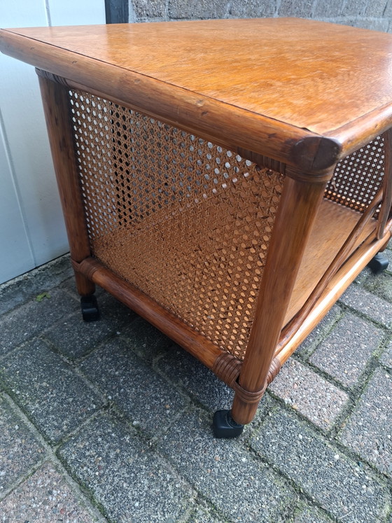 Vintage Rattan Serving Table – Rohé Noordwolde, Bar carts, Wood (photo 5 of 5)