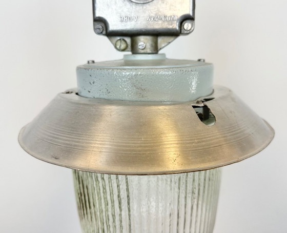 Image 1 of Industrial Aluminium Light with Glass Cover from Elektrosvit, 1970s