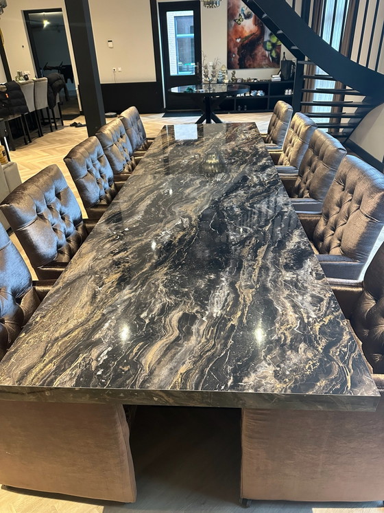 Set da pranzo di lusso Driehoek Meubelen: XL
Tavolo + 10 sedie capitonné, Legno, Marrone (foto 5 di 15)