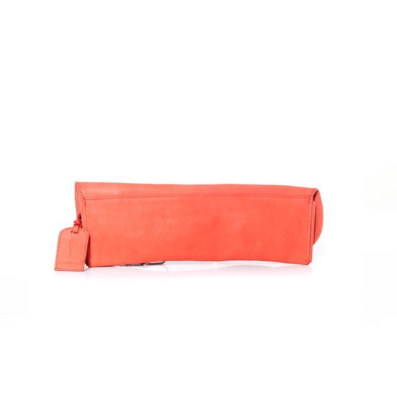 Image 1 of Maison Du Posh, pochette rosa corallo con teschi