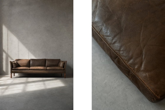 Image 1 of Divano Cromwell in pelle stile Mid-Century Modern, disegnato da Arne Norell negli anni '60.