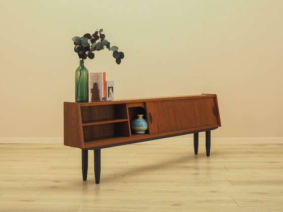Teak sideboard with illuminated section and sliding doors, Denmark, 1960s – Wood (photo 8 of 14)