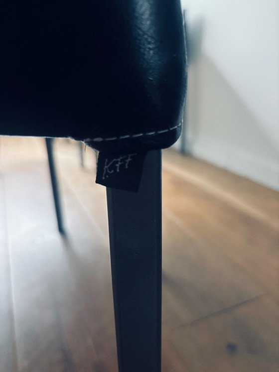 4x KFF Texas Sedie da pranzo – pelle nera con gambe in acciaio inossidabile – Metallo (photo 12 of 15)