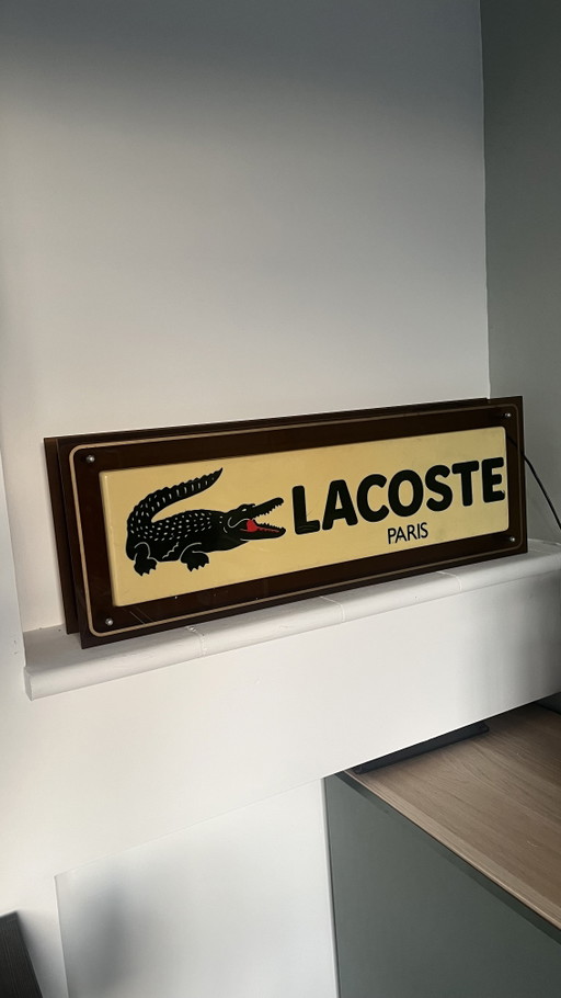 Vintage Lacoste reclamelichtbak