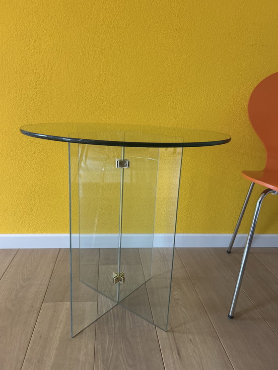 Image 1 of Glass table in the style of Leon Rosen